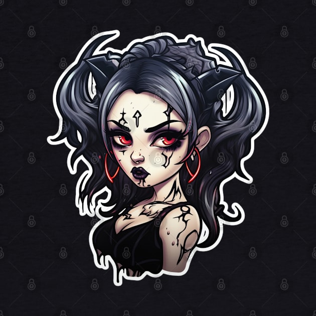 Inked Goth Girl Demon by Nightarcade